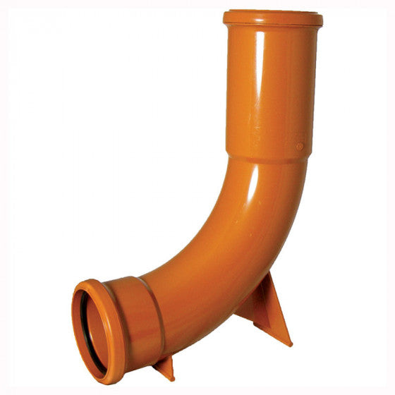 FloPlast 110mm Underground Drainage - Double Socket Settlement Rest Bend 87.5° - D570