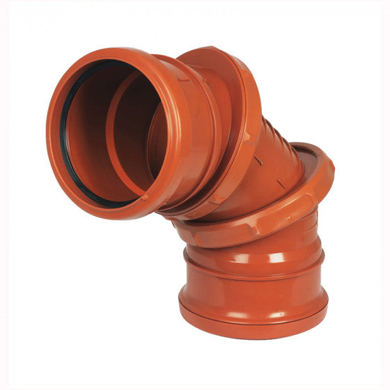 FloPlast 110mm Underground Drainage - Double Socket Adjustable Bend 0-90° - D560