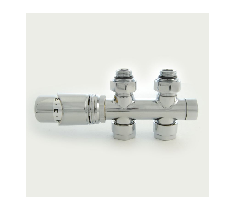 Twin TRV & Lockshield - Straight - Chrome
