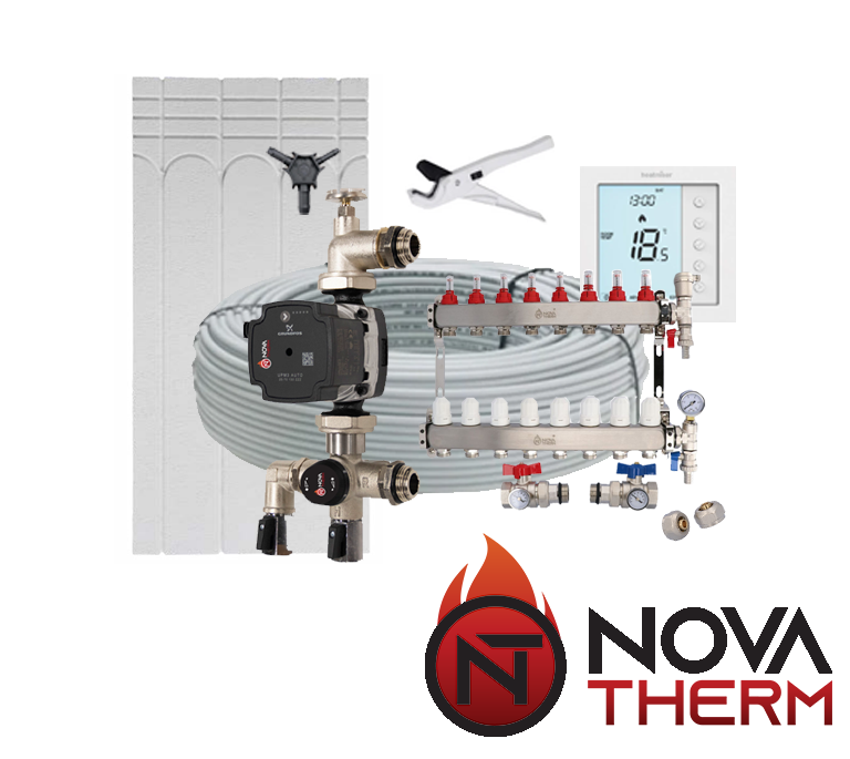 NovaTherm Water Underfloor Heating 25mm Ultra Warm Tile Direct Multi Zone Kit - 100m2