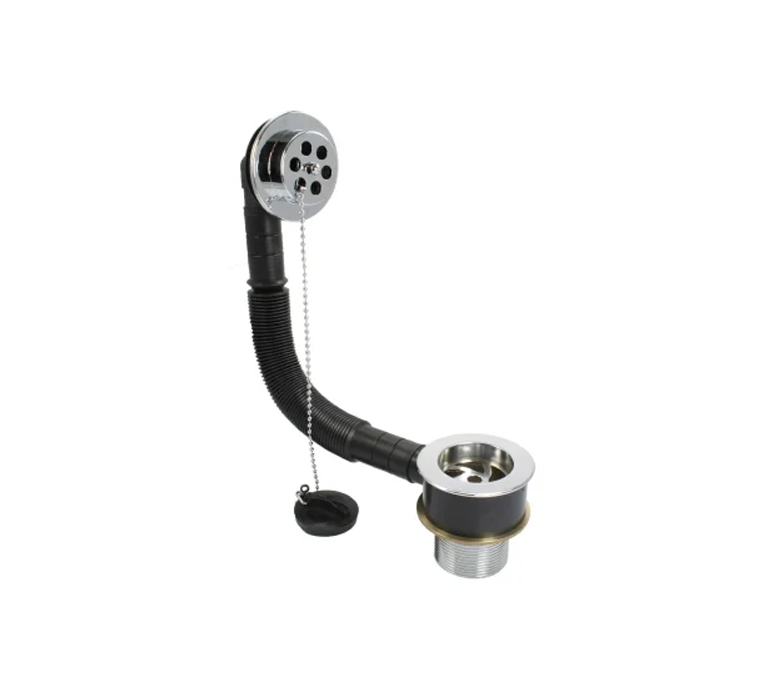 Peerless Poly Plug Bath & Overflow Combination Waste Enflow Pattern - 1 1/2" - Chrome - (Metal Backnut) - 200308