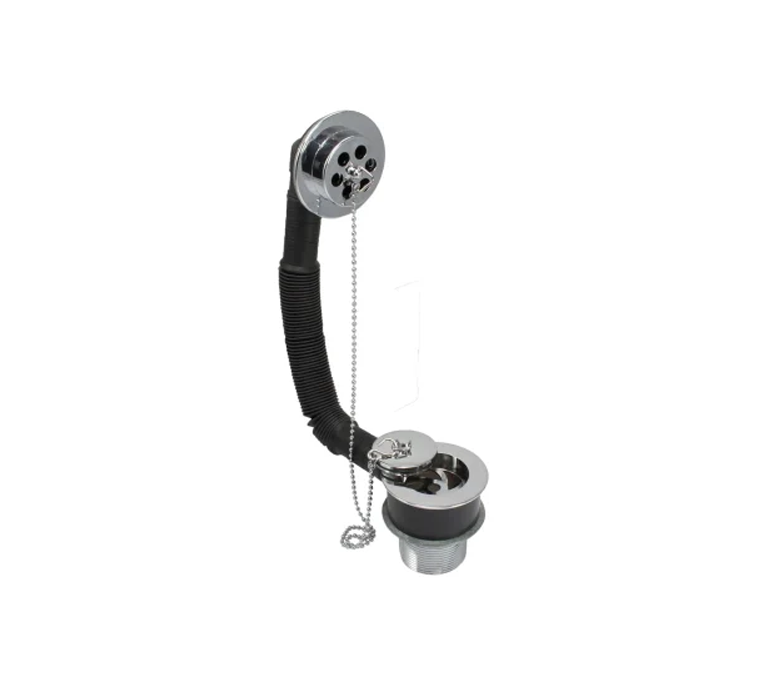 Peerless Brass Plug Bath & Overflow Combination Waste Enflow Pattern - 1 1/2" - Chrome - (Metal Backnut) - 200321