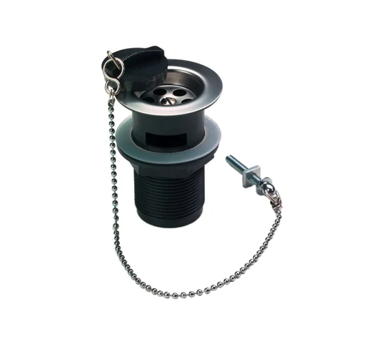 Peerless Basin Waste with Poly Plug (with Chain) - Slotted - 1 1/4" - Chrome - 200964