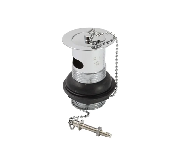 Peerless Basin Waste with Brass Plug (with Chain) - Slotted - 1 1/4" - Chrome - 201243