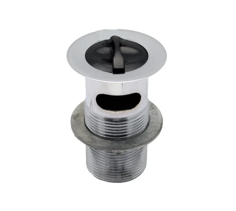 Peerless Basin Waste with Poly Plug (without Chain) - Slotted - 1 1/4" - Chrome - (Metal Backnut) - 201283