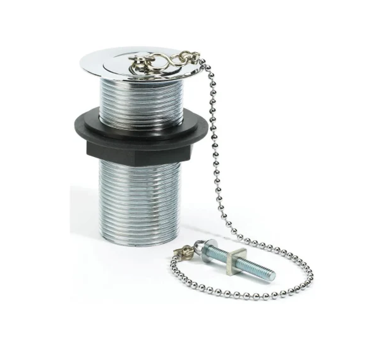 Peerless Basin Waste with Brass Plug (with Chain) - Unslotted - 1 1/4" - Chrome - 201291