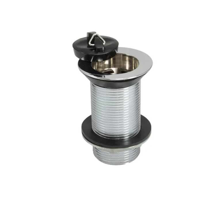 Peerless Basin Waste with Poly Plug (without Chain) - Unslotted - 1 1/4" - Chrome - (Metal Backnut) - 201308