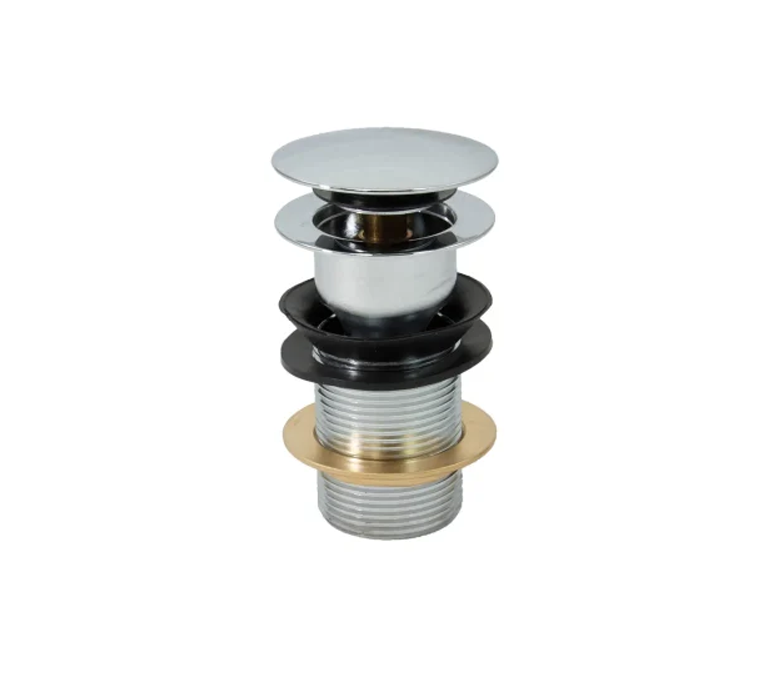 Peerless Flat Mushroom Clicker Basin Waste - Slotted - 1 1/4" - Chrome - (Brass Backnut) - 201322