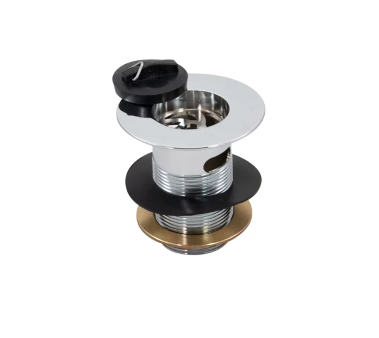 Peerless Poly Plug Belfast Sink Waste (without Chain) - Slotted - 1 1/2" - Chrome - (Brass Backnut) - 201391