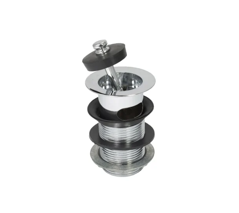 Peerless Captive Poly Plug Basin Waste - Slotted - 1 1/4" - Chrome - (Metal Backnut) - 201515