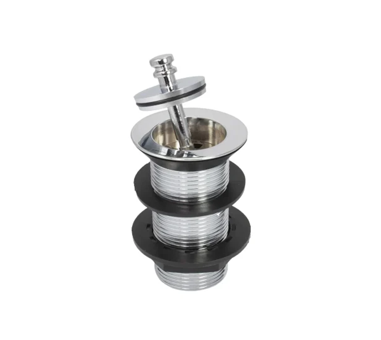 Peerless Captive Brass Plug Basin Waste - Unslotted - 1 1/4" - Chrome - 201567