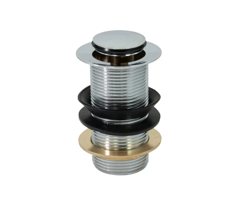 Peerless Clicker Plug Basin Waste - Unslotted - 1 1/4" - Chrome - (Brass Backnut) - 201792