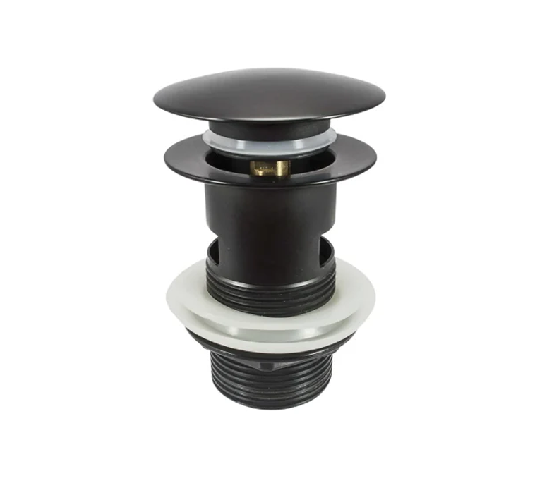 Peerless Mushroom Clicker Basin Waste - Slotted - 1 1/4" - Matt Black - 204314