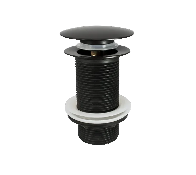 Peerless Mushroom Clicker Basin Waste - Unslotted - 1 1/4" - Matt Black - 204317