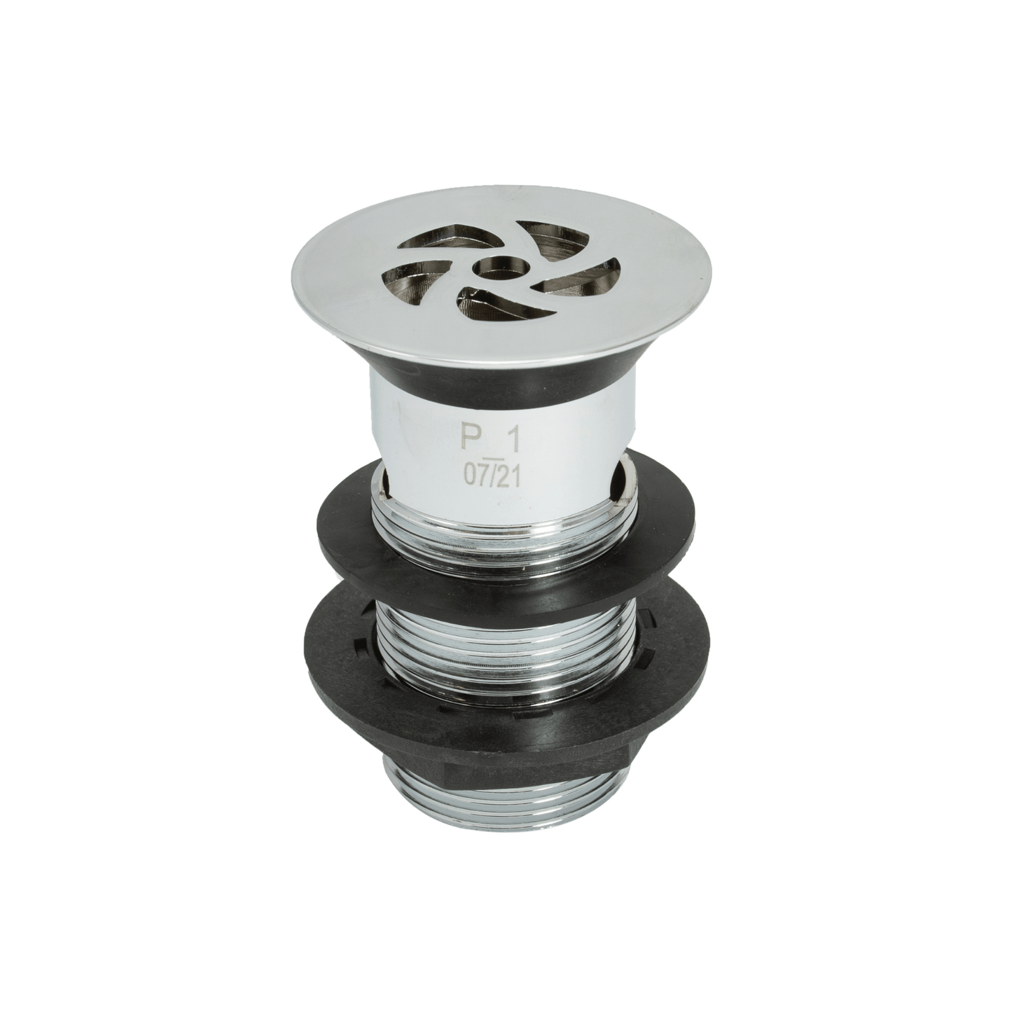 Peerless Stainless Steel Flush Grated Waste - Slotted - 1 1/4" - Chrome (89mm Tail & Plastic Backnut) - 205220