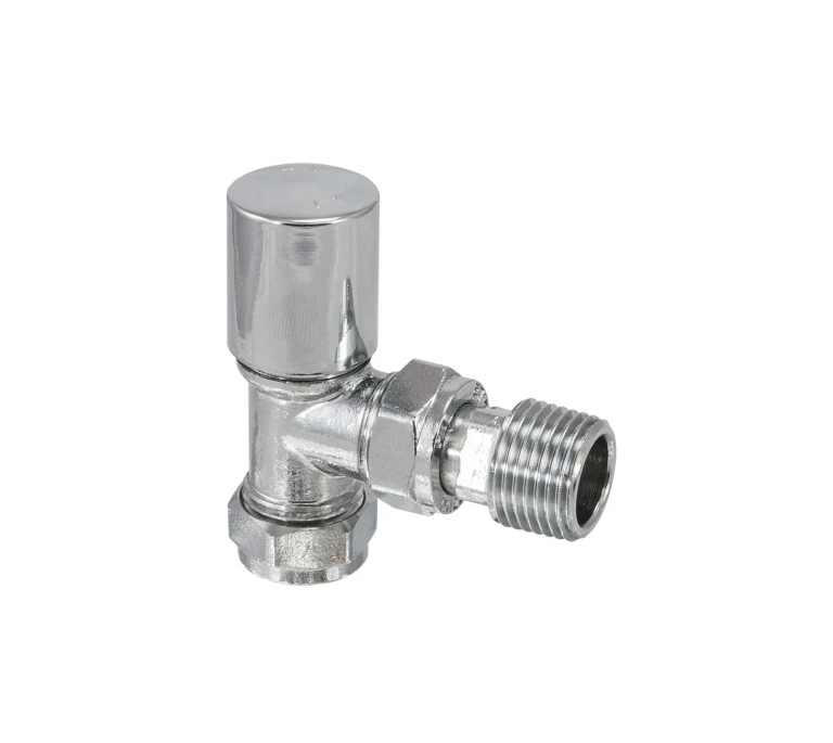 Derwent Towel Radiator Valve - 15mm Angled - Chrome (Single)