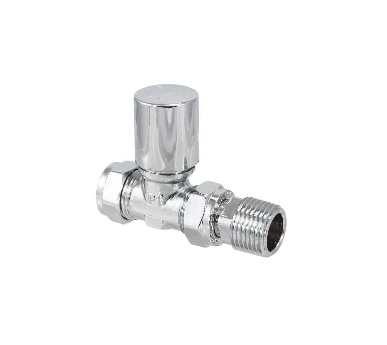 Derwent Towel Radiator Valve - 15mm Straight - Chrome (Single)