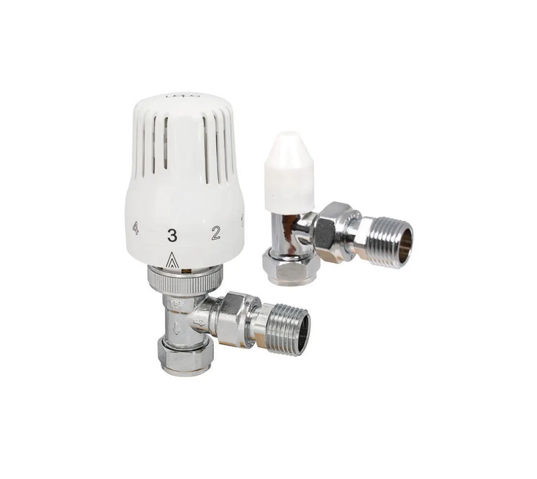 Eden TRV & Lockshield Set - 15mm Angled - White