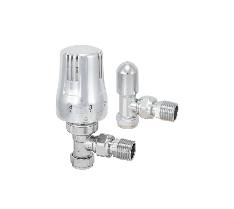 Eden TRV & Lockshield Set - 15mm Angled - Chrome