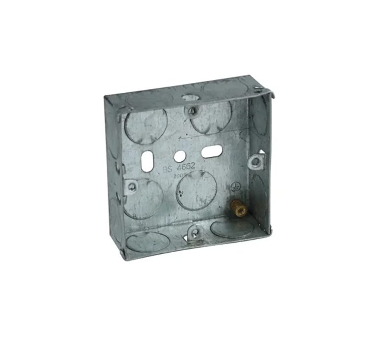 Galvanised Metal Box - Single 25mm