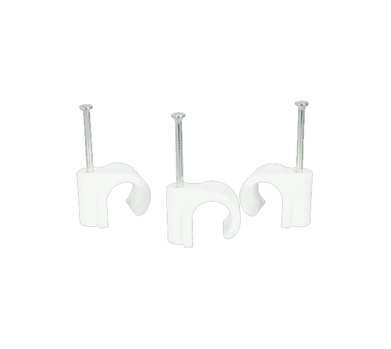 Peerless Plastic Nail-On Pipe Clips - 28mm - White (Pack of 50)