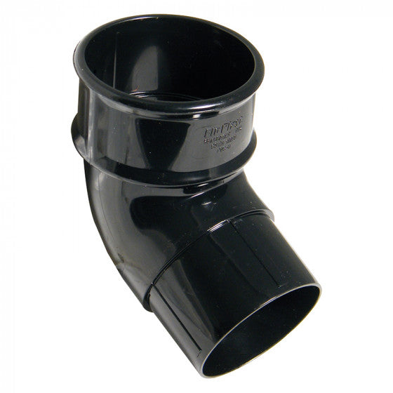 FloPlast 68mm Round - Downpipe Offset Bend 112.5° - Black - RB2B