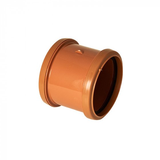 FloPlast 160mm Underground Drainage - Double Socket Coupling - 6D105
