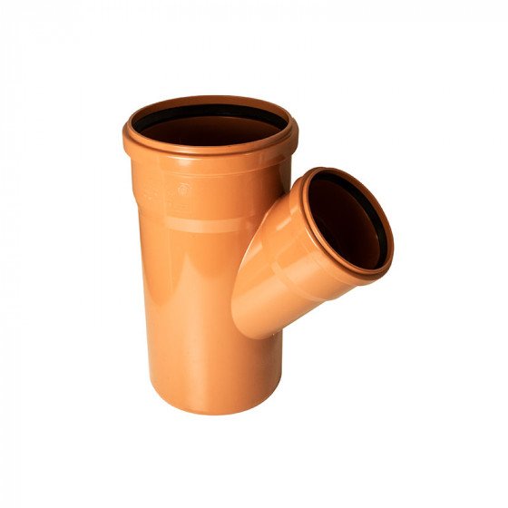 FloPlast 160mm/110mm Underground Drainage - Double Socket Unequal Junction 45° - 6D218