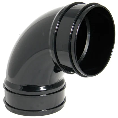 FloPlast 110mm Solvent Weld Soil - Double Socket Bend 92.5° - Black - SS561B