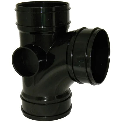 FloPlast 110mm Solvent Weld Soil - Branch 92.5° - Black - SS191B