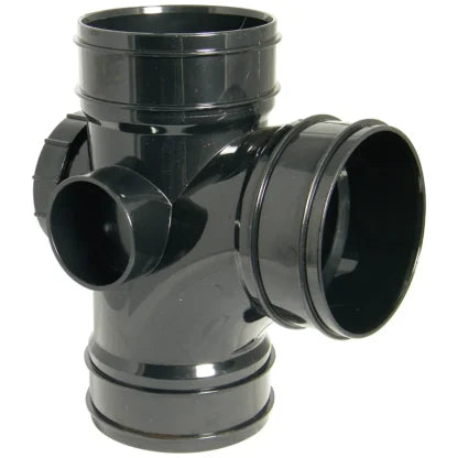 FloPlast 110mm Solvent Weld Soil - Triple Socket Access Branch 92.5° - Black - SS503B