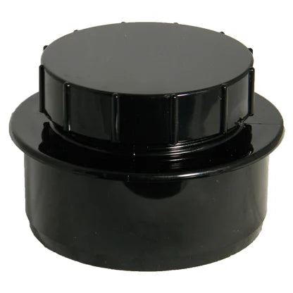 FloPlast 110mm Solvent Weld Soil - Screwed Access Plug - Black - SS292B