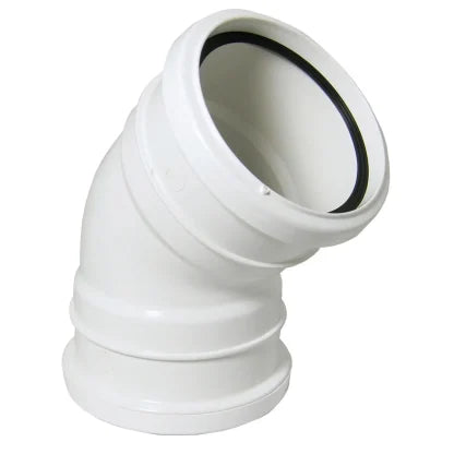 FloPlast 110mm Ring Seal Soil - Double Socket Bend 135° - White - SP563W