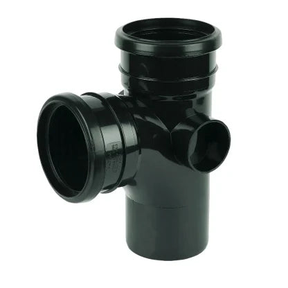 FloPlast 110mm Ring Seal Soil - Branch 92.5° - Black - SP190B