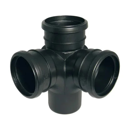FloPlast 110mm Ring Seal Soil - Corner Branch 92.5° - Black - SP232B