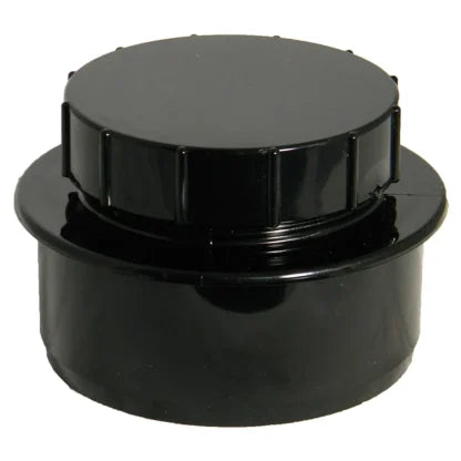FloPlast 110mm Ring Seal Soil - Screwed Access Plug - Black - SP292B