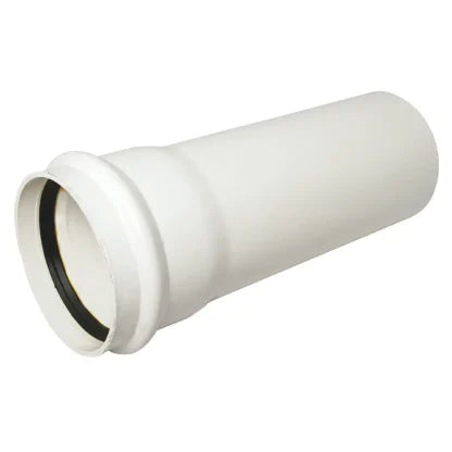 FloPlast 110mm Ring Seal Soil - 4m Single Socket Soil Pipe - White - SP4W
