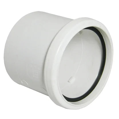 FloPlast 110mm Ring Seal Soil - Single Socket Coupling - White - SP124W