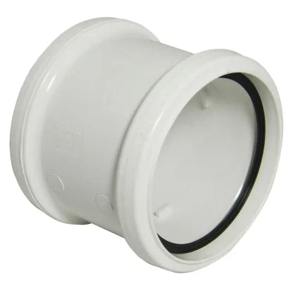 FloPlast 110mm Ring Seal Soil - Double Socket Coupling - White - SP105W