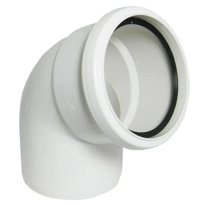 FloPlast 110mm Ring Seal Soil - Single Socket Bend 112.5° - White - SP162W