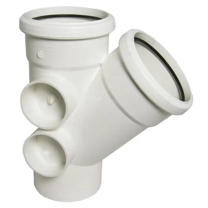 FloPlast 110mm Ring Seal Soil - Branch 135° - White - SP210W