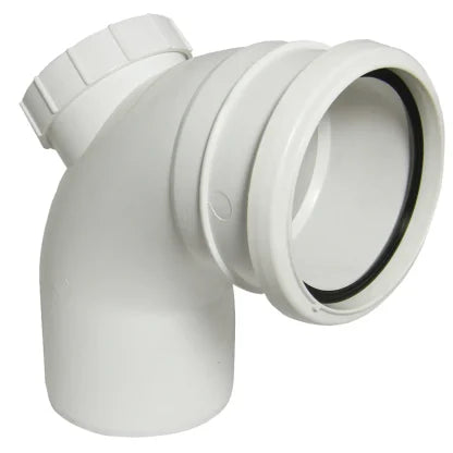 FloPlast 110mm Ring Seal Soil - Access Bend 92.5° - White - SP169W