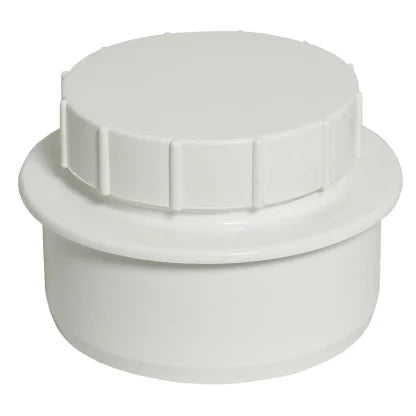 FloPlast 110mm Ring Seal Soil - Screwed Access Plug - White - SP292W