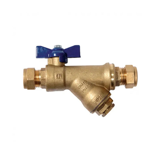 Altecnic Series 373 Intaball Lever Ball Valve - Red Handle - 22mm Compression - AI-373R22