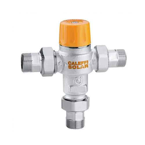 Altecnic Caleffi Solar 2527Anti-Scald Adjustable Thermostatic Mixing Valve with Check Valves - 1/2" MBSP Union - 252714