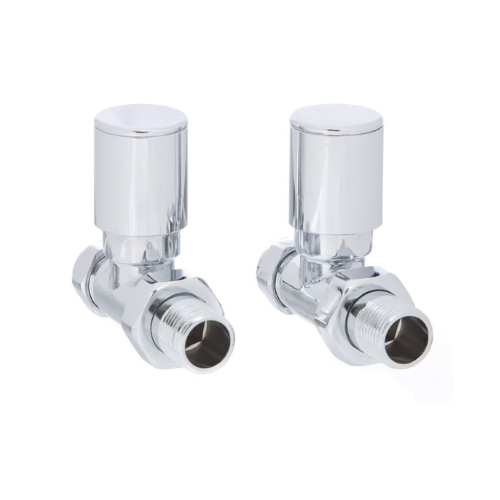 Altecnic Modern Polished Radiator Valve (Pair) - Straight - 15mm x 1/2" - YU-JQAL024LC