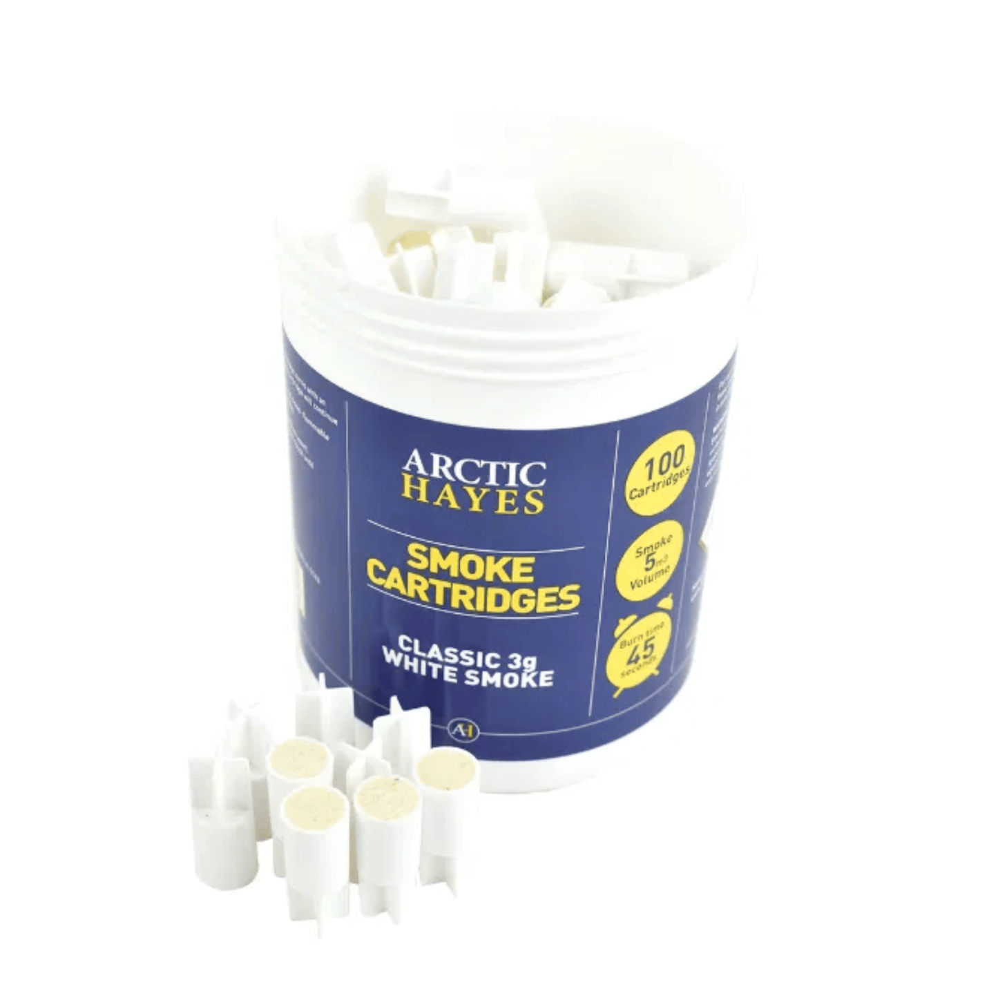 Arctic Hayes Smoke Cartridges - Tub of 100 - 3g - White - 333003B