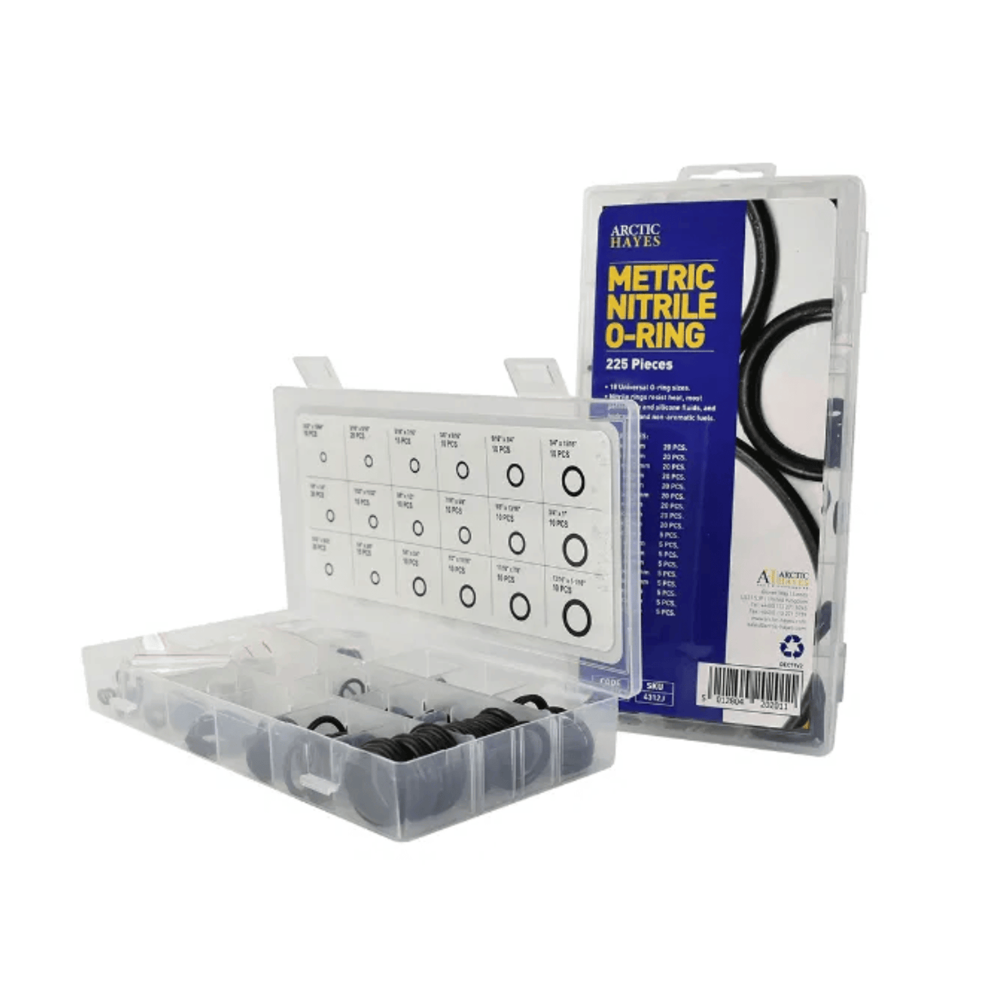 Arctic Hayes Metric Nitrile O-Ring Assortment Washer Kit in a Handy Reusable Storage Box - 225 Pieces - BOXM