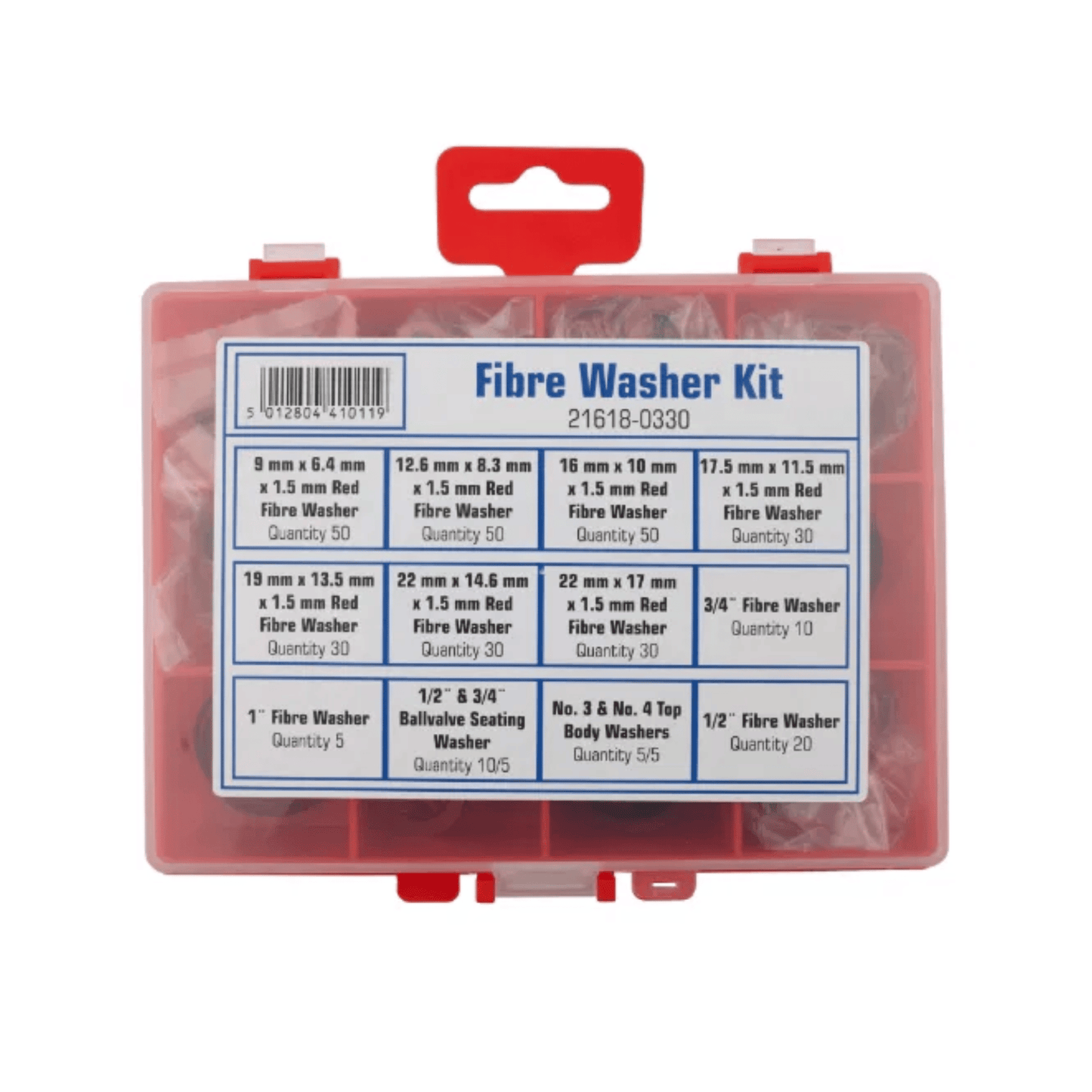 Arctic Hayes Fibre Washer Kit in a Handy Reusable Storage Box - 330 Pieces - FWKIT