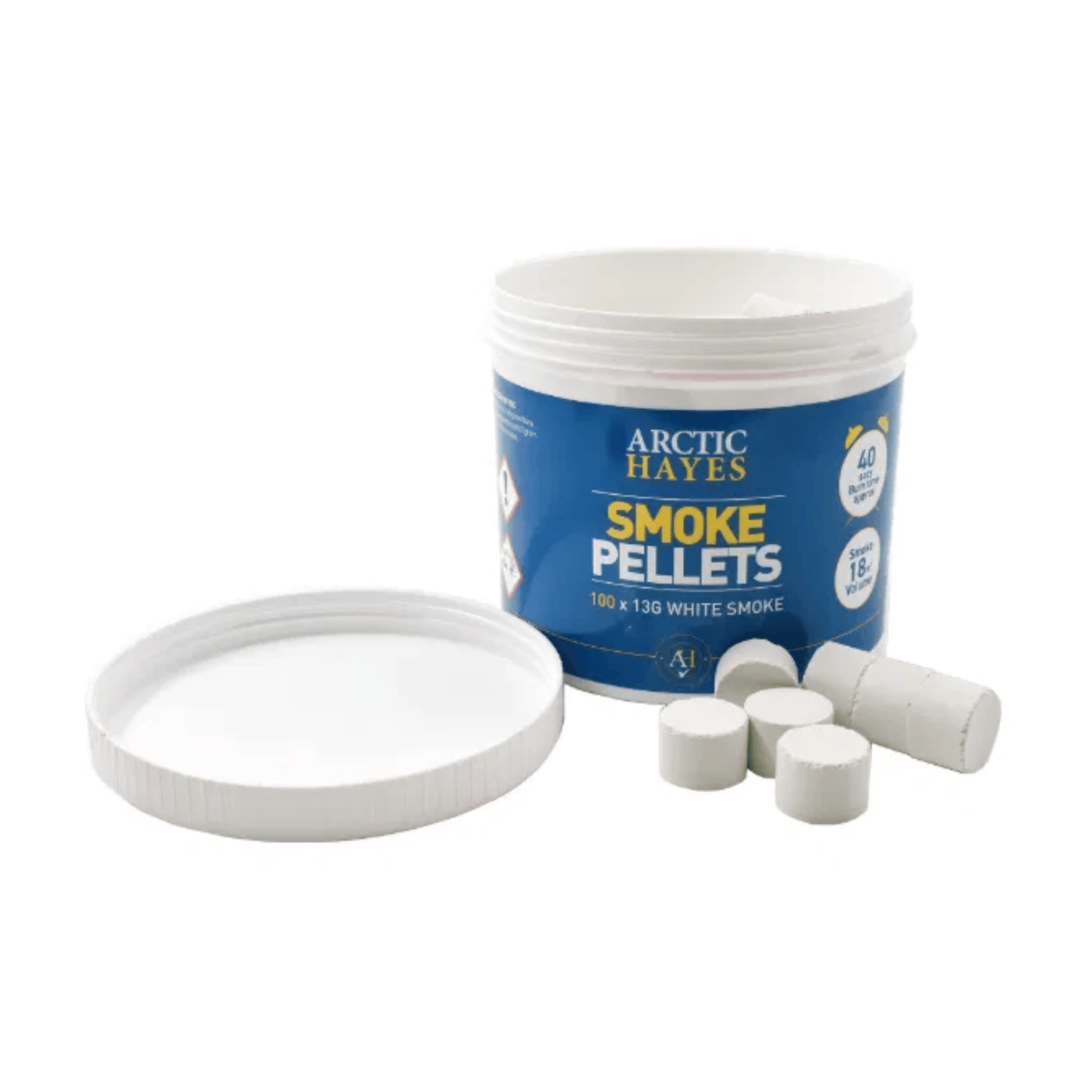 Arctic Hayes Smoke Pellets - Tub of 100 - 13gm - White - PH118